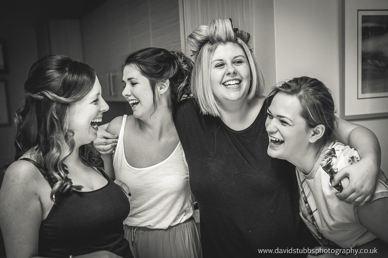 bridesmaids having a good time