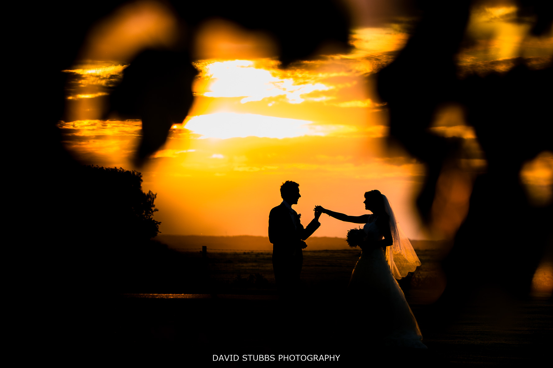 sunset at Stanley house wedding