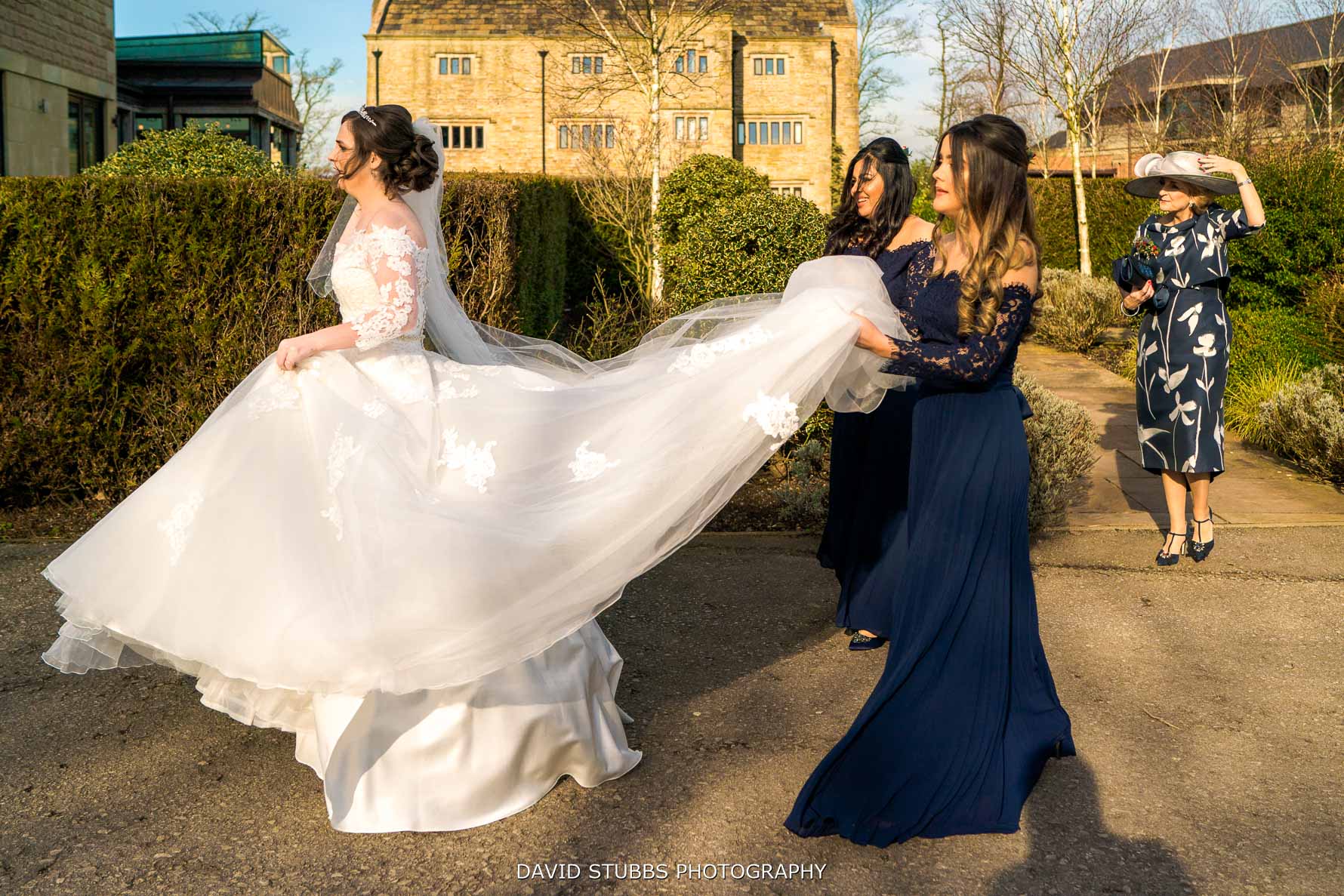 arriving at the ceremony