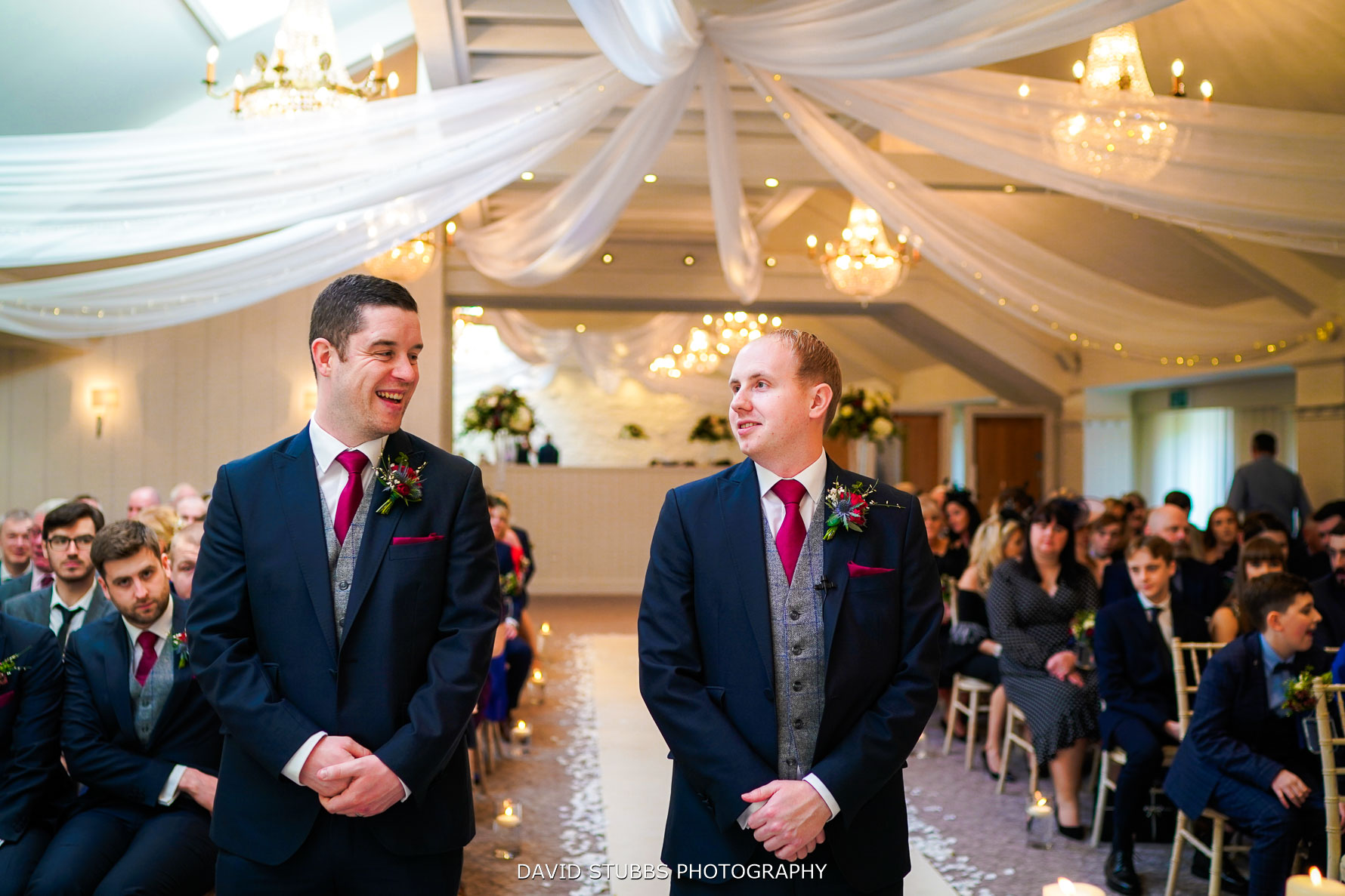 groom waiting for his bride with the best man