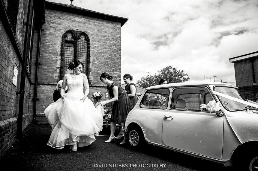 arriving at church
