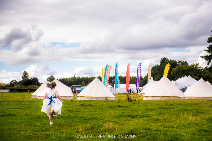 flower girl running