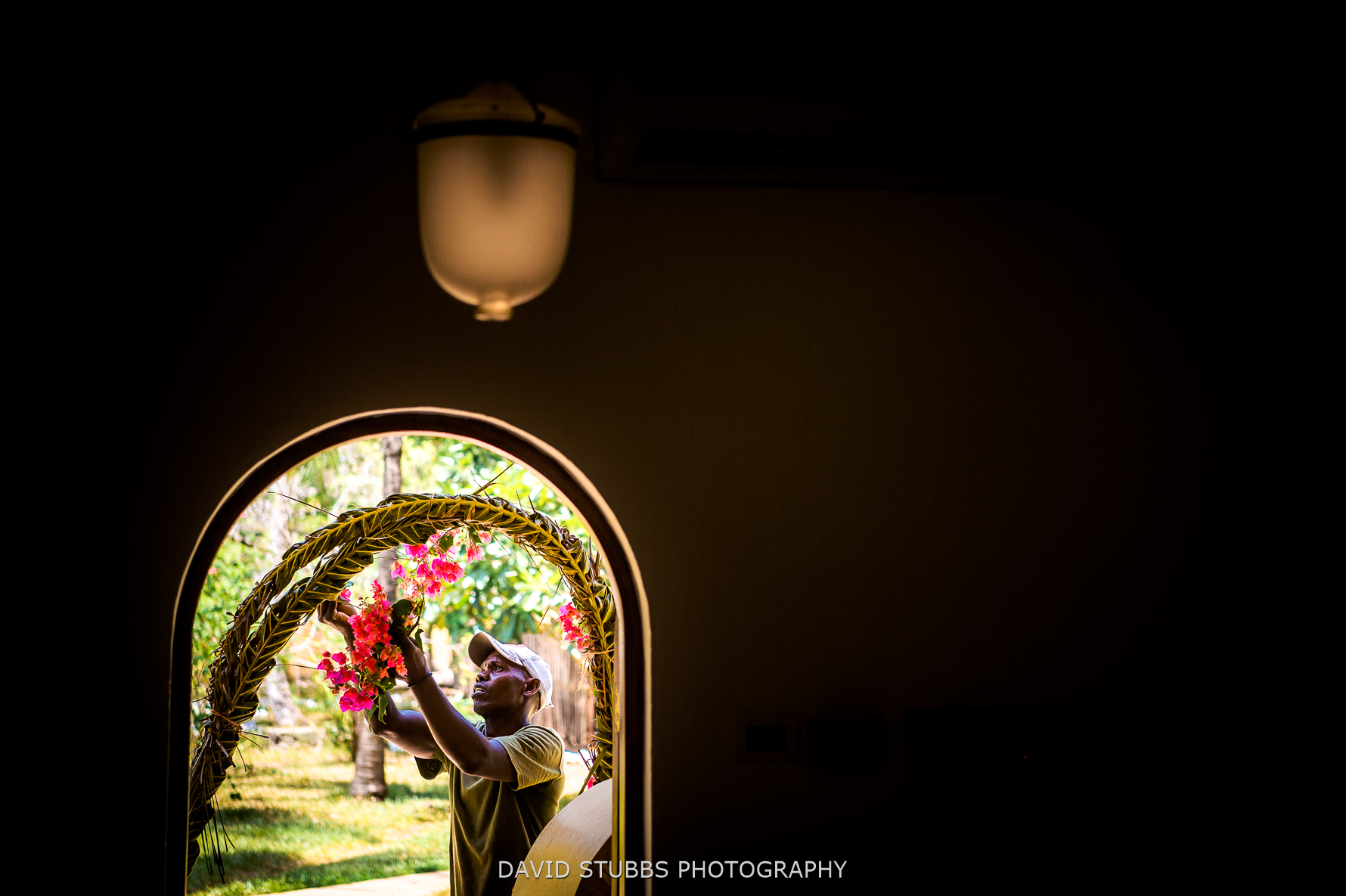 setting flowers