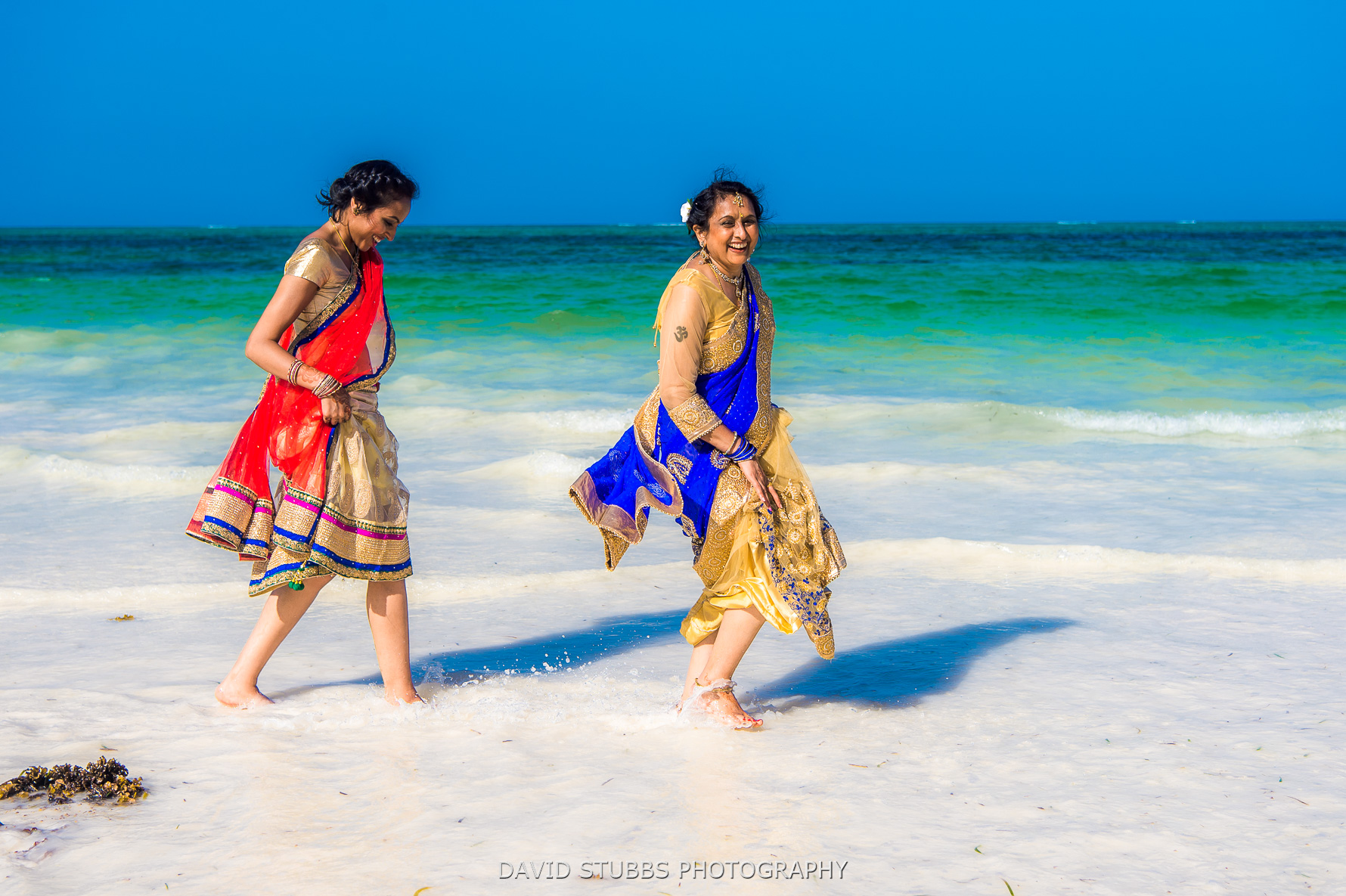 girls playing in the water