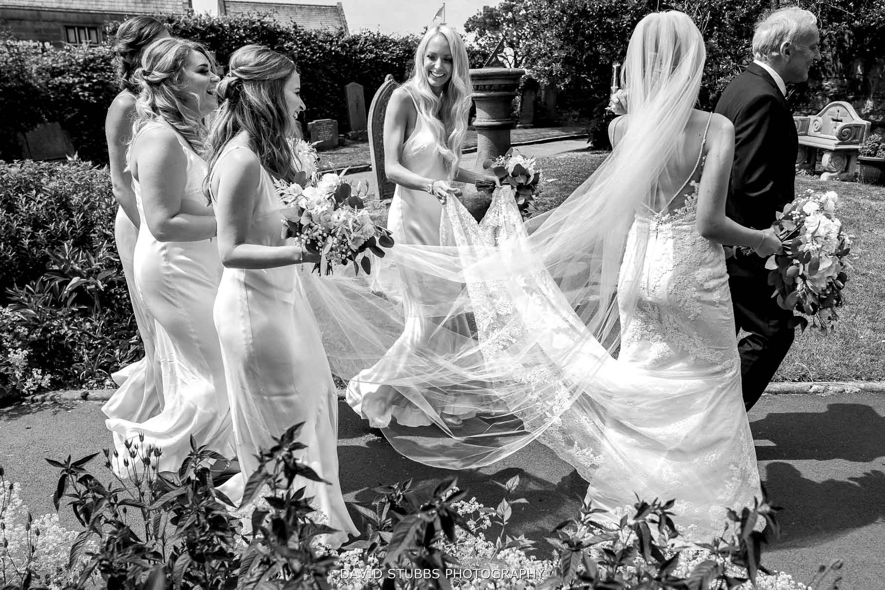 walking to the ceremony at the church