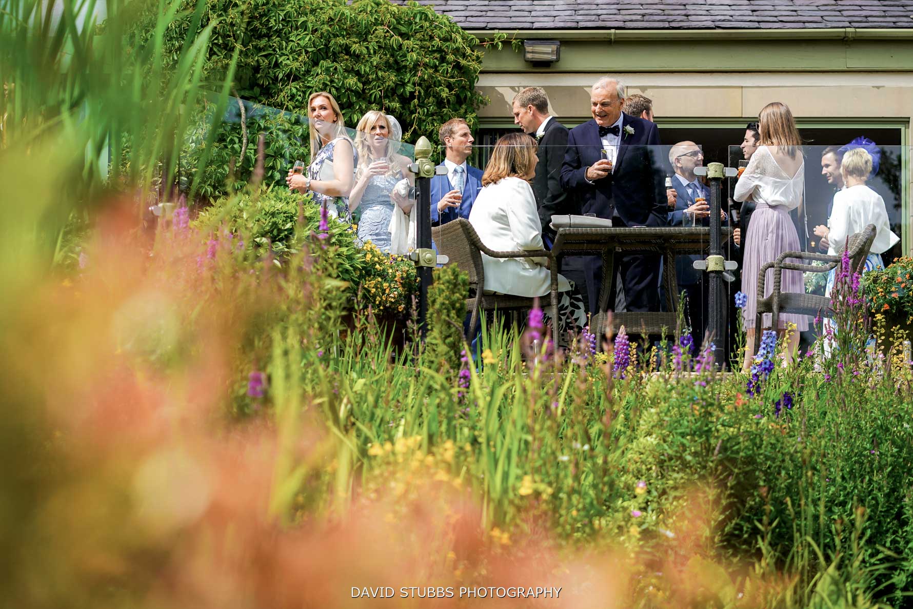 drinks reception at gibbon bridge hotel wedding