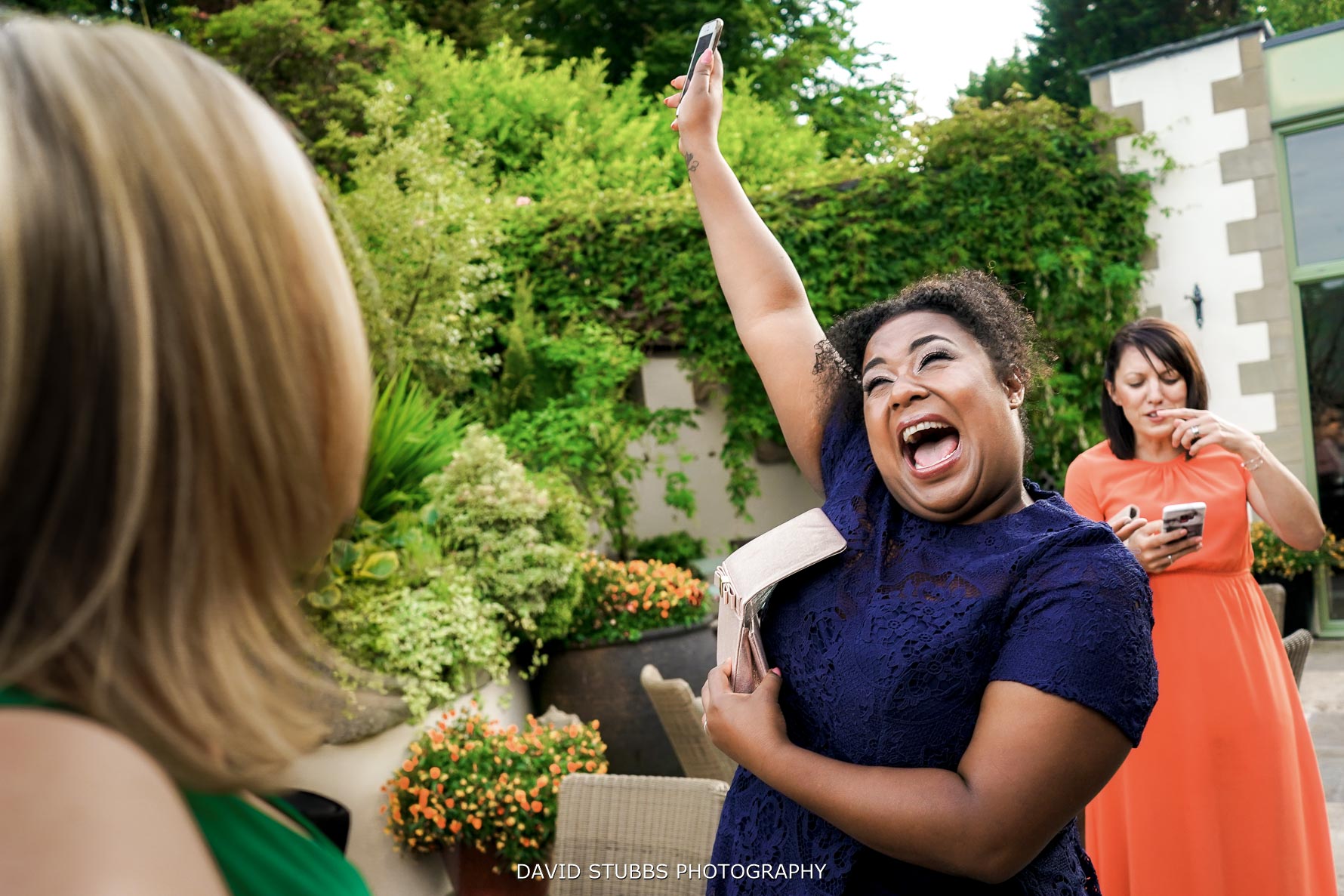 funny photo of wedding guest