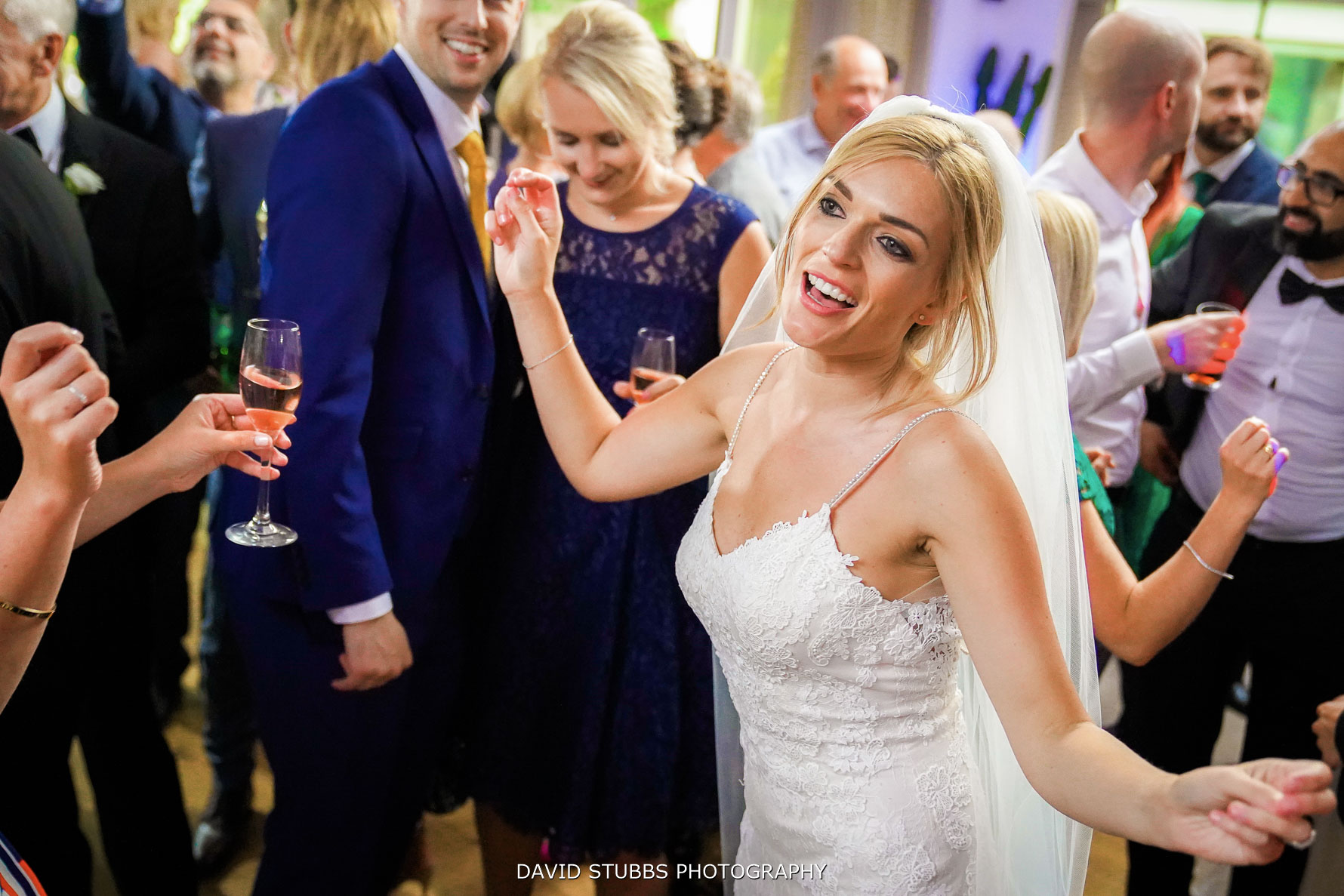 wedding photo at gibbon bridge hotel party