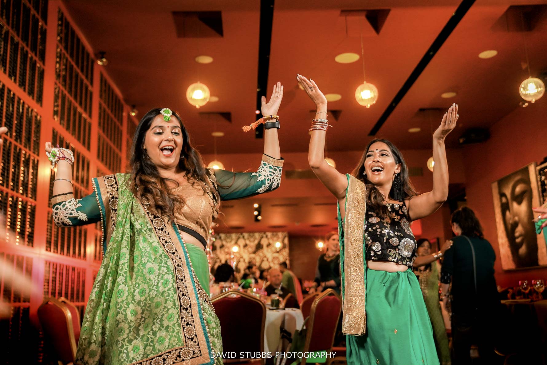 low wide angle of mendi wedding dancing