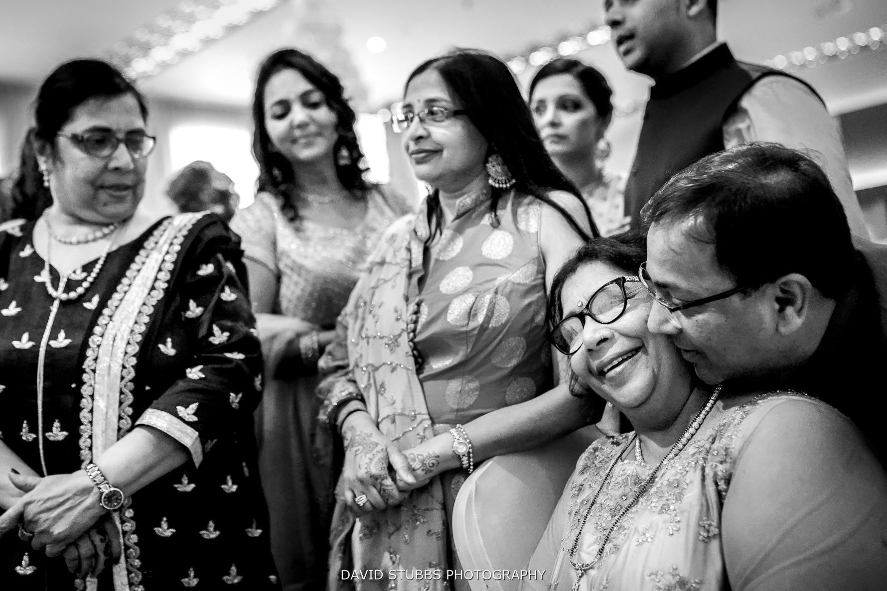 blac and white kiss on cheek wedding