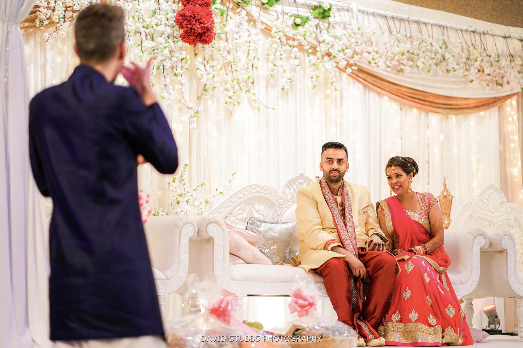 on stage for their wedding