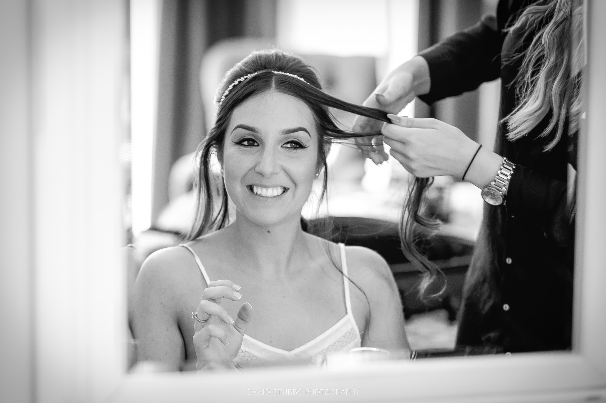 bride reflection in mirror