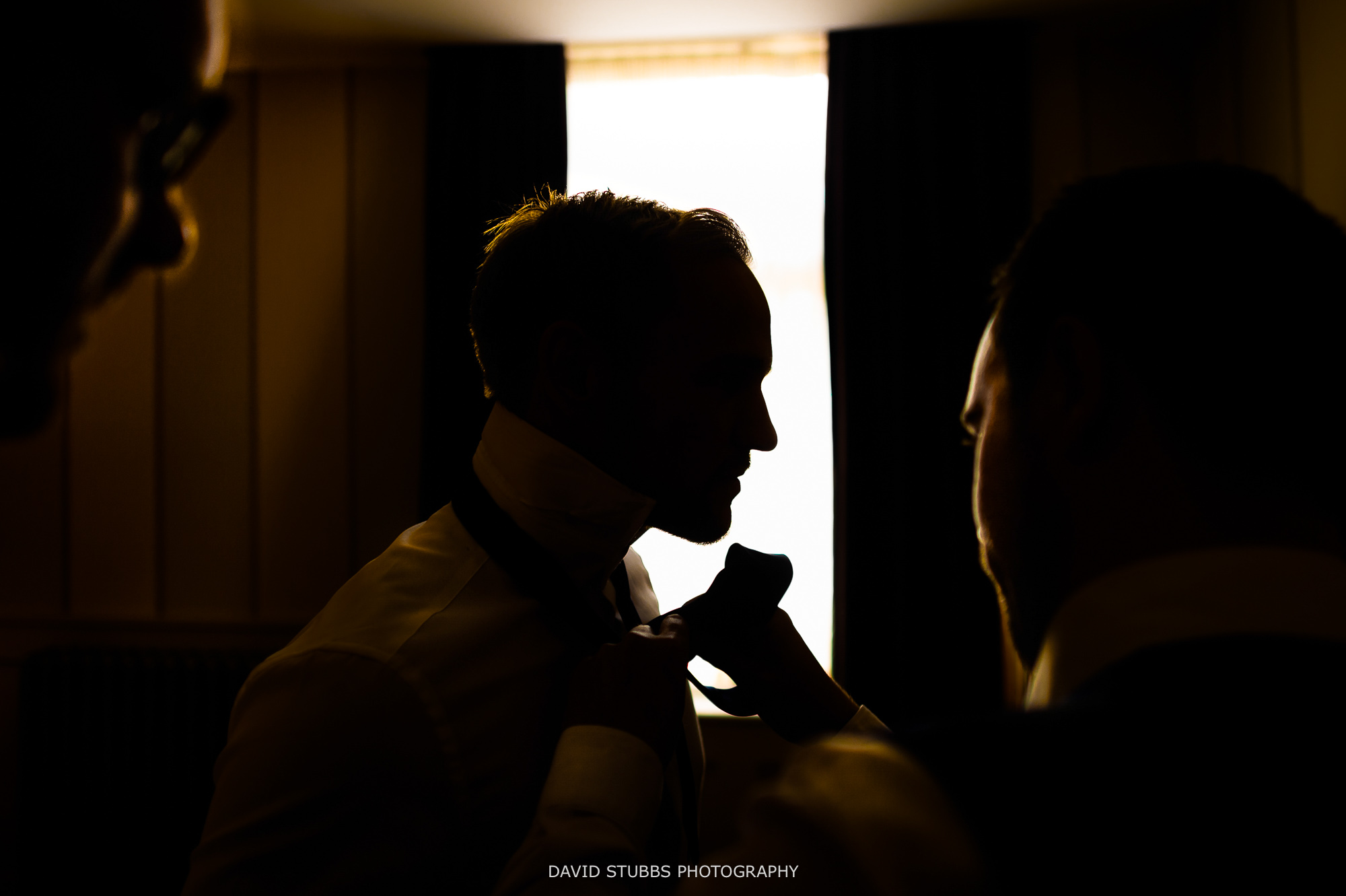 groom wide angle photo at didsbury house