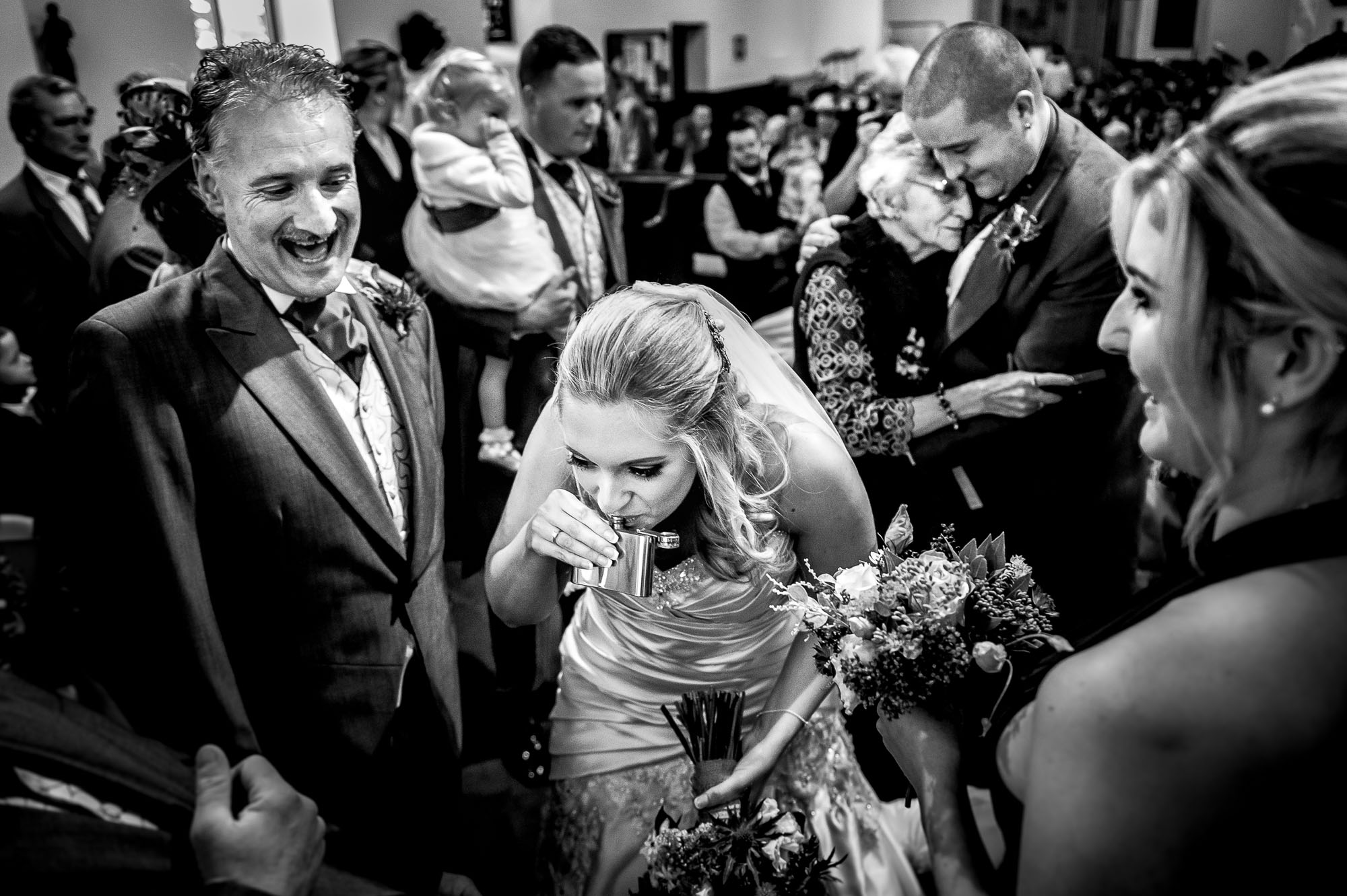 sneeky drink at north west wedding